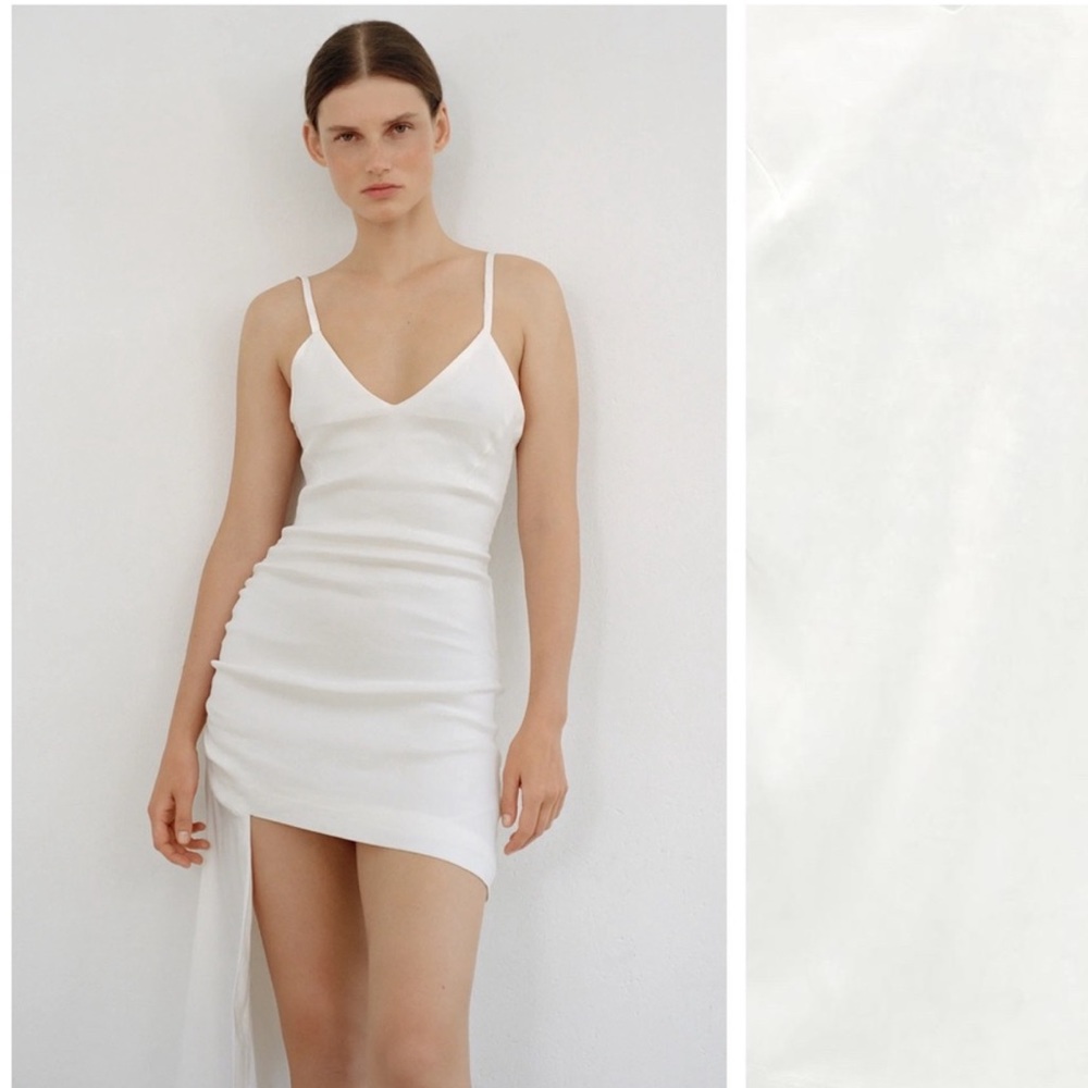 Zara Rustic Asymmetric Mini Dress. Size XS.